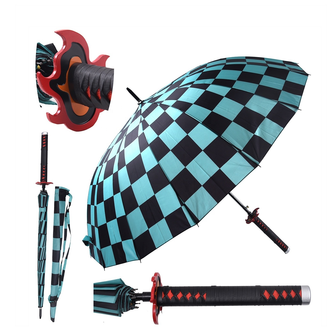 New style Demon Slayer Kamado Tanjirou Anime Umbrella for cosplay