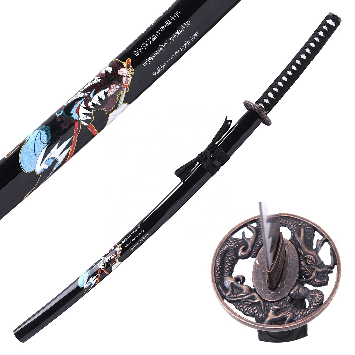 Round Dragon sword cosplay sword Samurai pattern toy swords