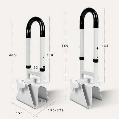 HEPO LQX040053 Shower Handles Suction Assist Bathtub Grab Bars for Shower Bathroom Safety Bar for Balance Support, Hand Grip Bar