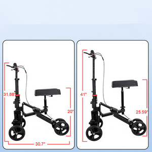 HOPE aluminum folding Walker Scooter Walker With Seat, aluminum walker with wheels for adults, walker with knee support