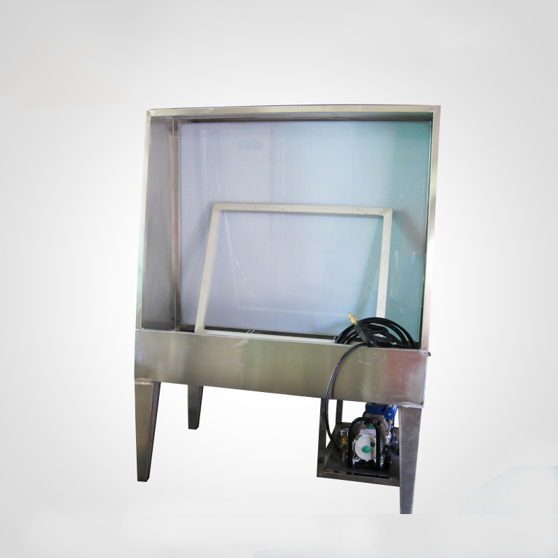 stainless steel screen washing booth for washing emulsion