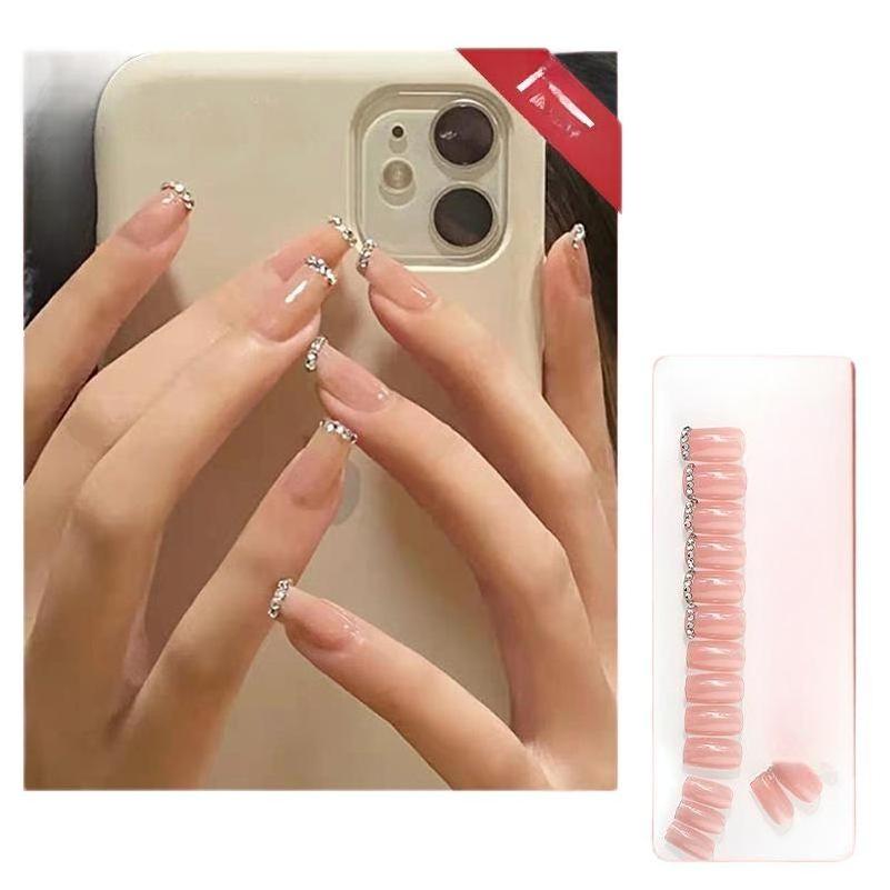 False Nails Design French Tips Square Pink Xl Custom Cute With Glue Toe Medium Length Xxl Natural Finger Press On Nails Adhesive