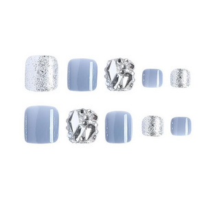 Artificial Fingernails French Tips Fingernails Gel Set Soft Gel Packaging Box Almond Red Color Handmade Acrylic Press On Nails