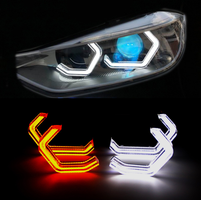 LR AUTO Auto part Highlight car headlights Flat Bottom Dtm Style New Iconic Halos For BMW E90 F10 M4 F30 Led Angel Eyes Retrofit