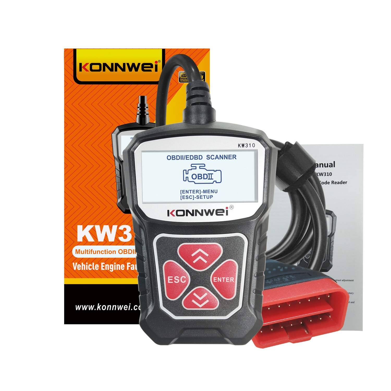 LR AUTO KW310 diagnostic tools OBD2/EOBD automotive diagnostic machine for turn off engine light O2 sensor trouble code