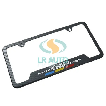 LR AUTO US standard labeling stainless steel license plate frame multistandard American license plate frame carbon fiber pattern