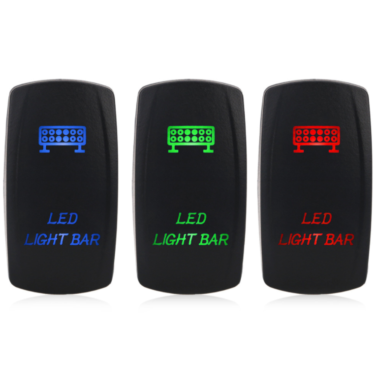 LR AUTO Car Modification Horn Button Rocker Switch Blue LED 12 Volt Momentary Waterproof Auto ATV Boat Marine Toggle Switch 12-24V