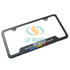 LR AUTO US standard labeling stainless steel license plate frame multistandard American license plate frame carbon fiber pattern