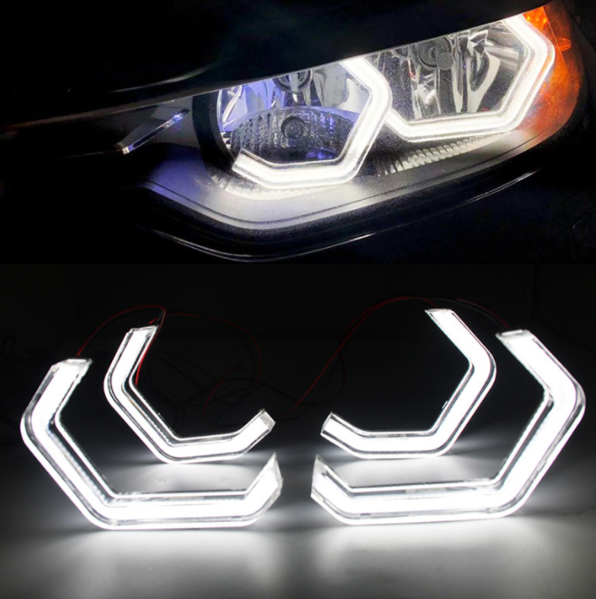 LR AUTO Auto part Highlight car headlights Flat Bottom Dtm Style New Iconic Halos For BMW E90 F10 M4 F30 Led Angel Eyes Retrofit