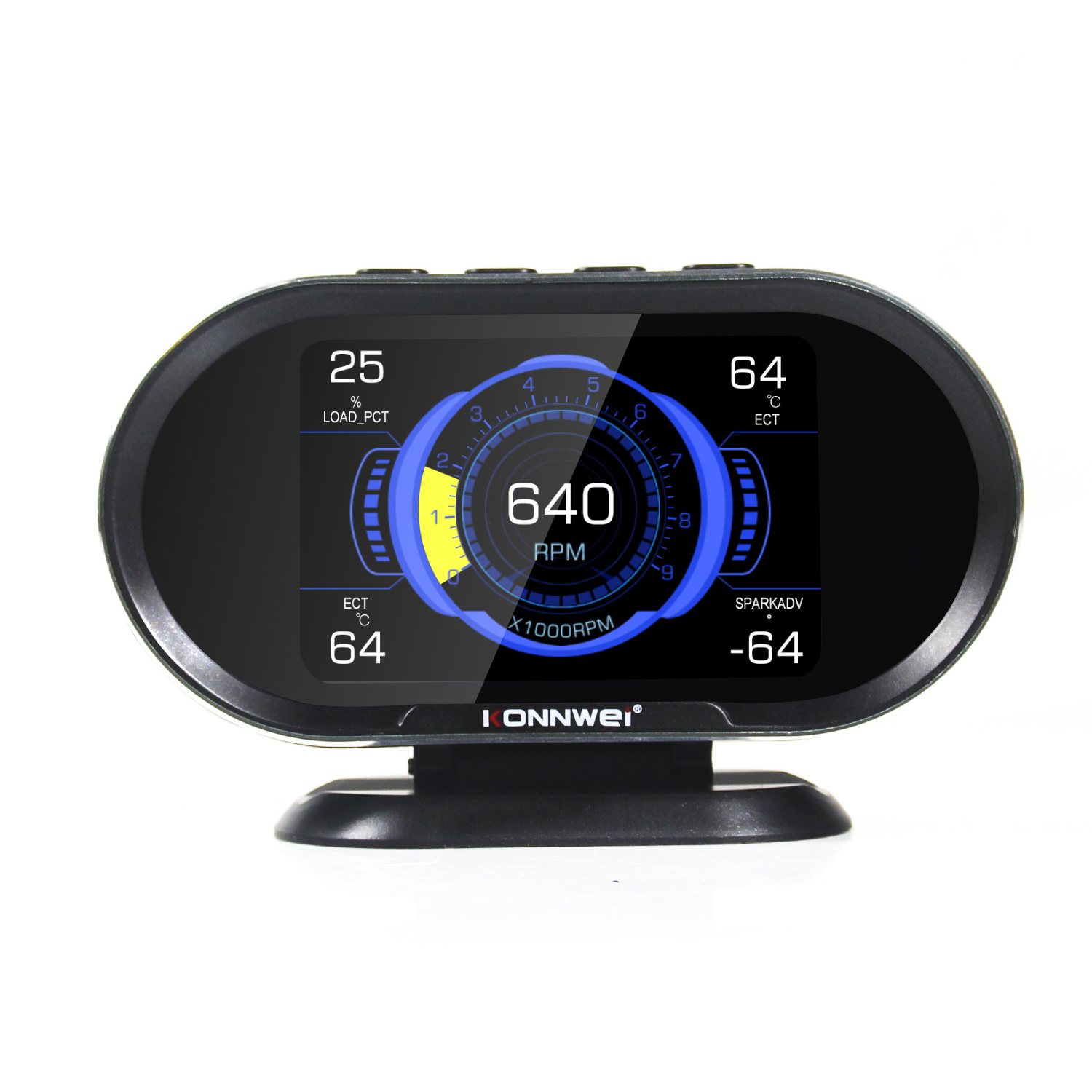 KW206 3.5in TFT Screen Digital Speedometer HD Head-Up Display + Automotive Diagnostic Tool Inst OBD2