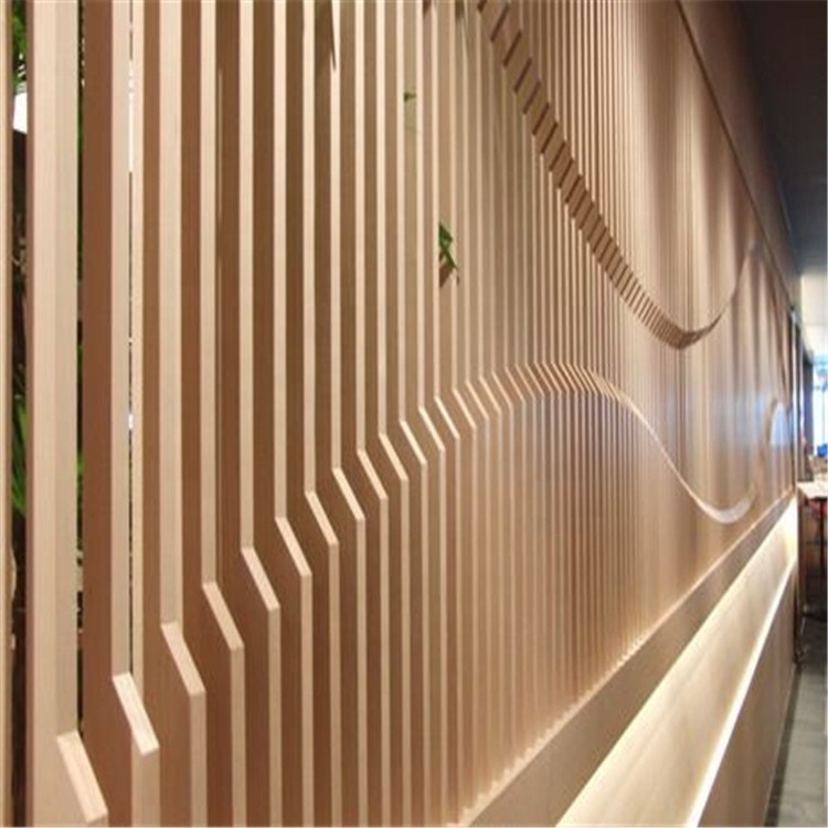 modern wall panel 3D art wall  stainless steel decorative profile screen curtain hotel lobby reception wall