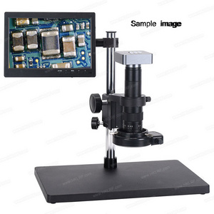 48MP 2K 180X Industrial Digital Soldering Microscope Camera  with  Microscope stand for PCB Repair 144 LED Light