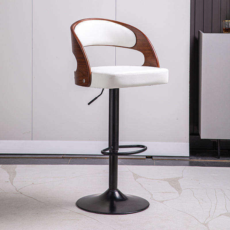 Bar Stools Pu Leather Adjustable 360 Degree Swivel Counter Height Bentwood Bar Stool