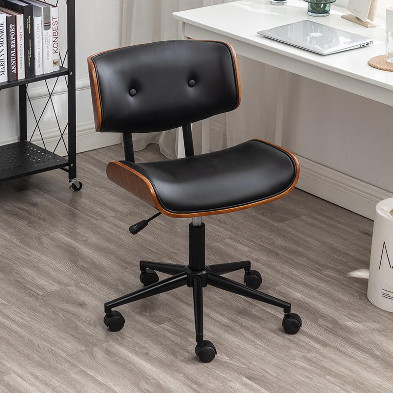 2023 New Design Office Furniture Bentwood Chair Executive Top Grade Medium Backrest Leather Task Bentwood Office Chair