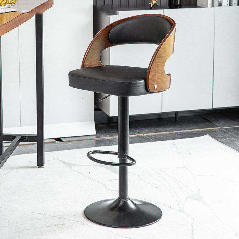 Bar Stools Pu Leather Adjustable 360 Degree Swivel Counter Height Bentwood Bar Stool