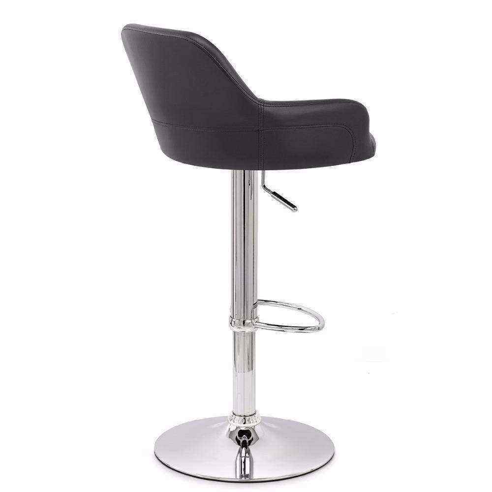 Modern Height Adjustable Kitchen Black Upholstered Breakfast High Bar Chair