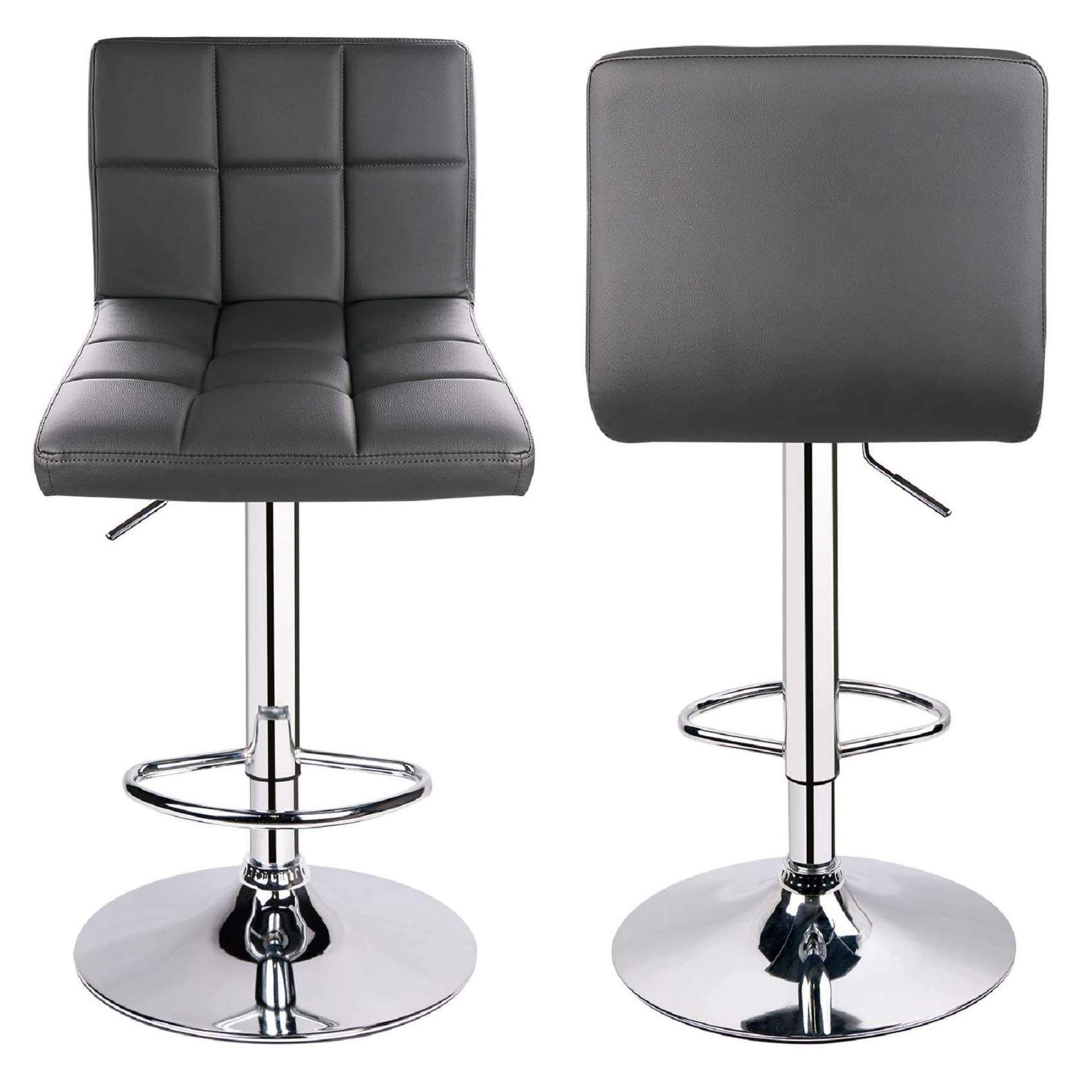 Commercial Bar Stool Furniture Leather Upholstery 360 Degree Swivel Square Island Counter Bar Stools