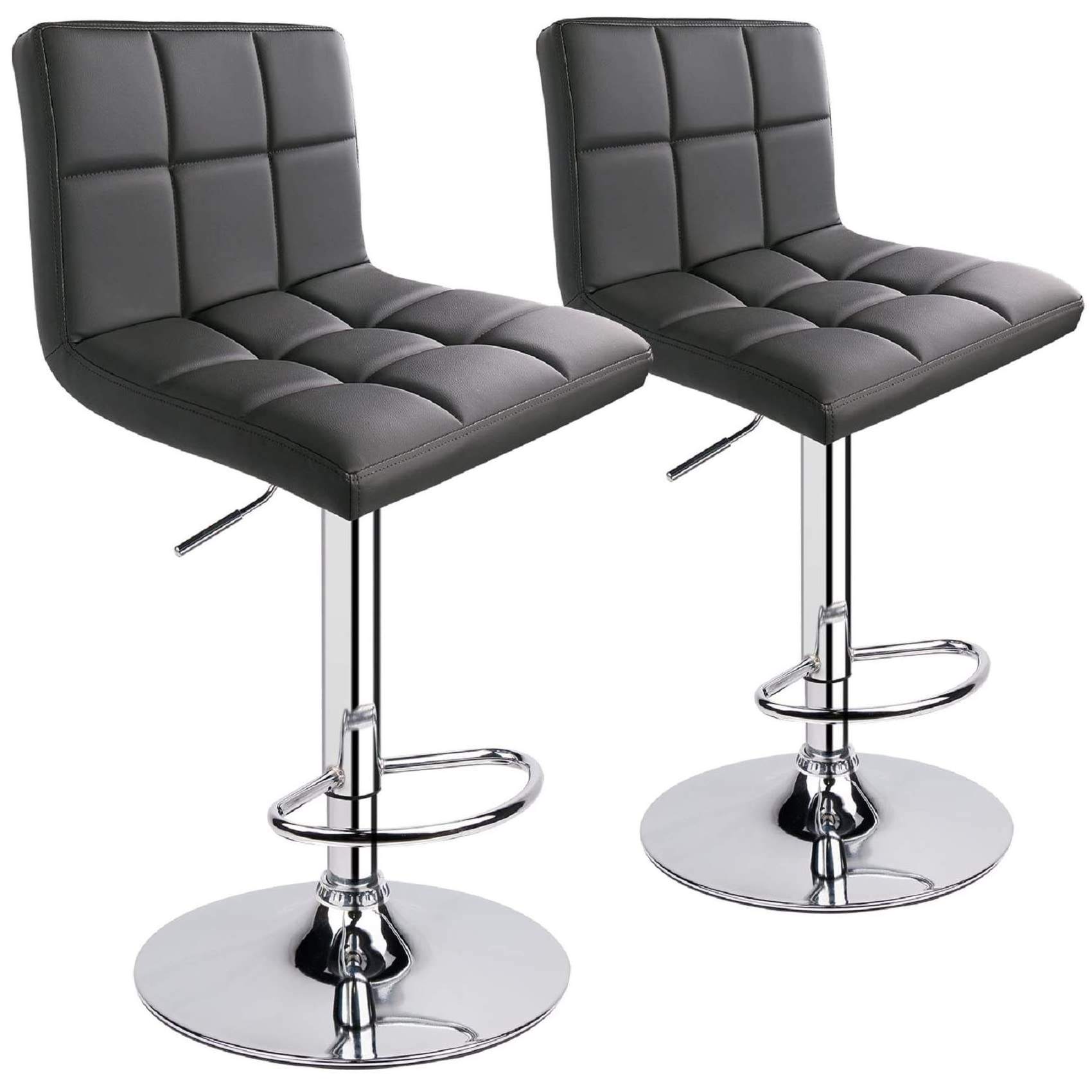 Commercial Bar Stool Furniture Leather Upholstery 360 Degree Swivel Square Island Counter Bar Stools