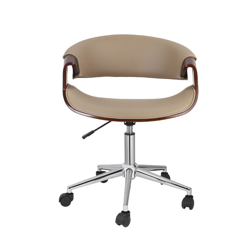 Hot-Selling Home Desk Chair Modern Low Back U-Shaped Seat Bend Wood Office Chair With Adjustable Height 360 Rotation