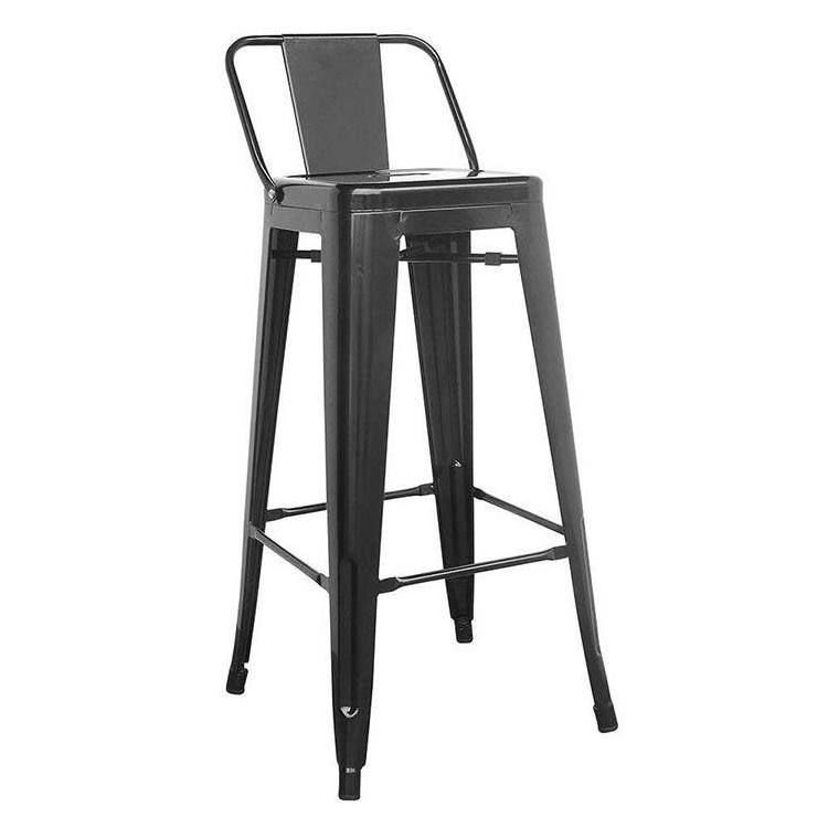 Modern Nordic Custom Color Kitchen Stackable Metal Backrest Restaurant Bar Stools