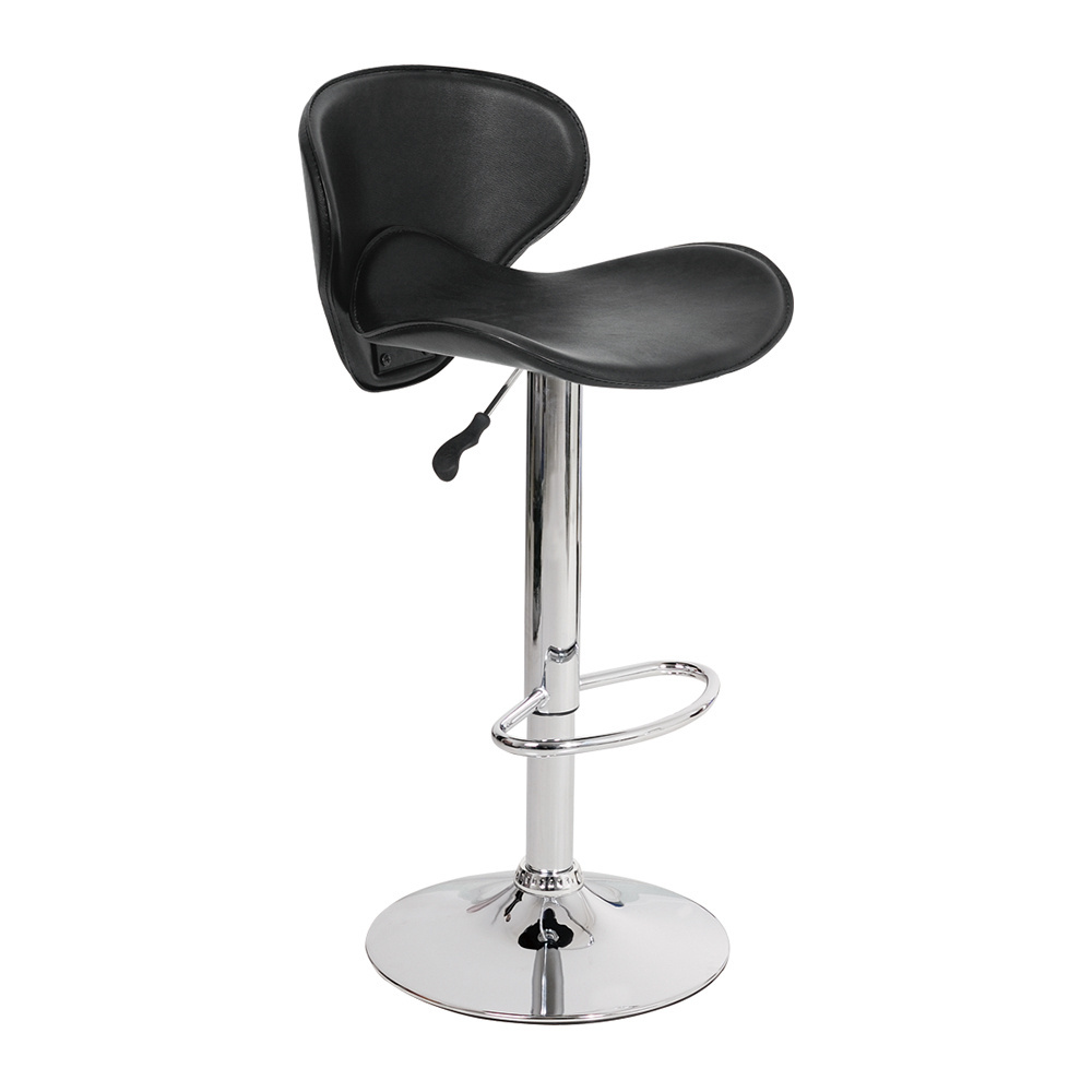 Nordic Modern New Design Leather Black Upholstered Rotating Adjustable Bar Stool