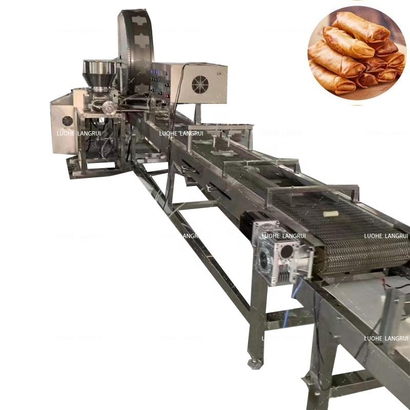 Commercial Automatic Easy To Vietnamese Roller Automatic Samosa Pastry Making Production Line Spring Roll Machine