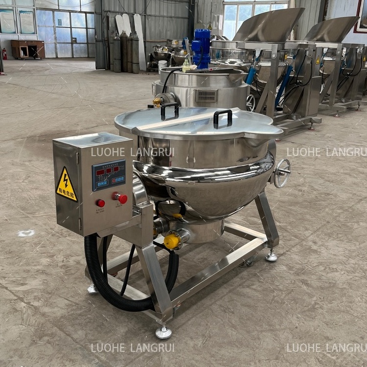 Gas Heating Tomato Paste Cooking Mixer Machine / 500l Hot Sauce Jam Making Jacketed Steam Kettle Motor New Product 2020 Provided