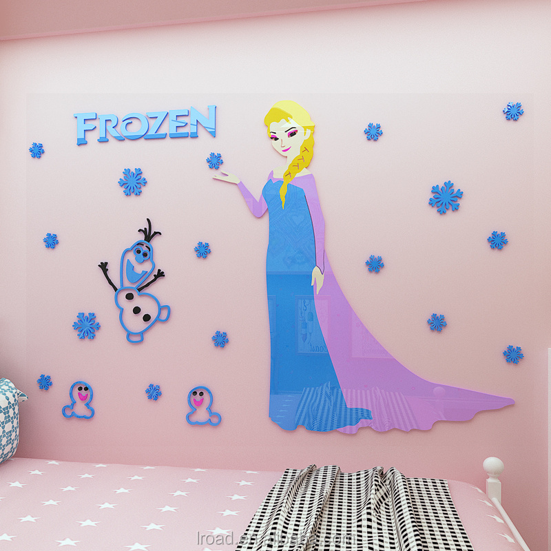 Princess Wall Stickers Acrylic 3D Wall Stickers Children's Room Decoration Girls Bedroom Cartoon Wall Stickers