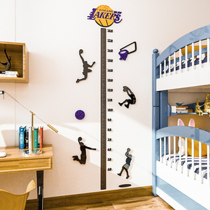 Boys bedroom wall stickers decoration cartoon NBA basketball Height measurement sticker