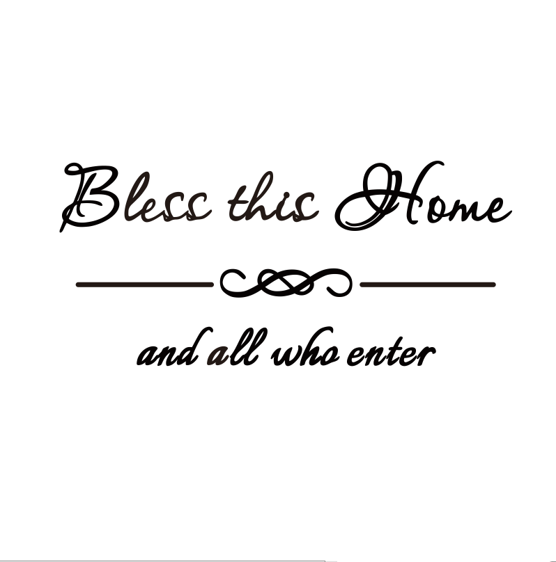 Bless This Home and All Who Enter 3D Acrylic wall sticker quotation family entrance letter Decal blessing bible verse stickers