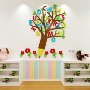 Capital letter ABC children's wall sticker detachable wall sticker for school classroom numbers decorations for kids