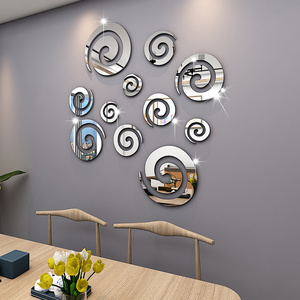 Mandao acrylic 3D round decorative mirror wall sticker