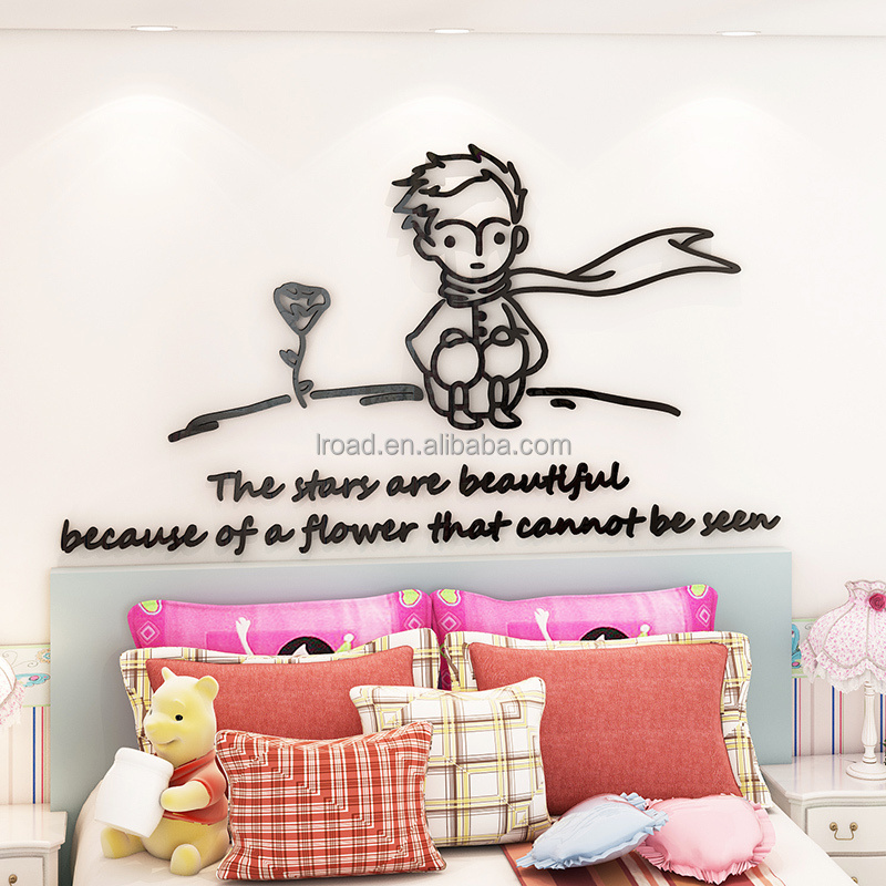 fairy tale the little prince with fox moon Star carved removable wall stickers home decor Acrylic sticker for kids rooms