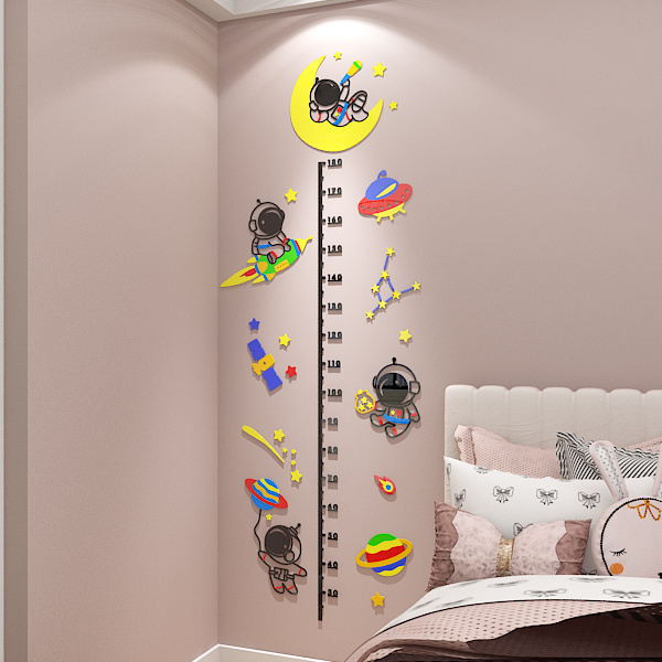 Planet and space solar system wall stickers Galaxy astronauts rocket spacecraft kids room growth chart home decor stickers