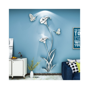 Floral Series Loyal Lily Home Decor 3D mirrored wall stickers for living rooms and bedrooms