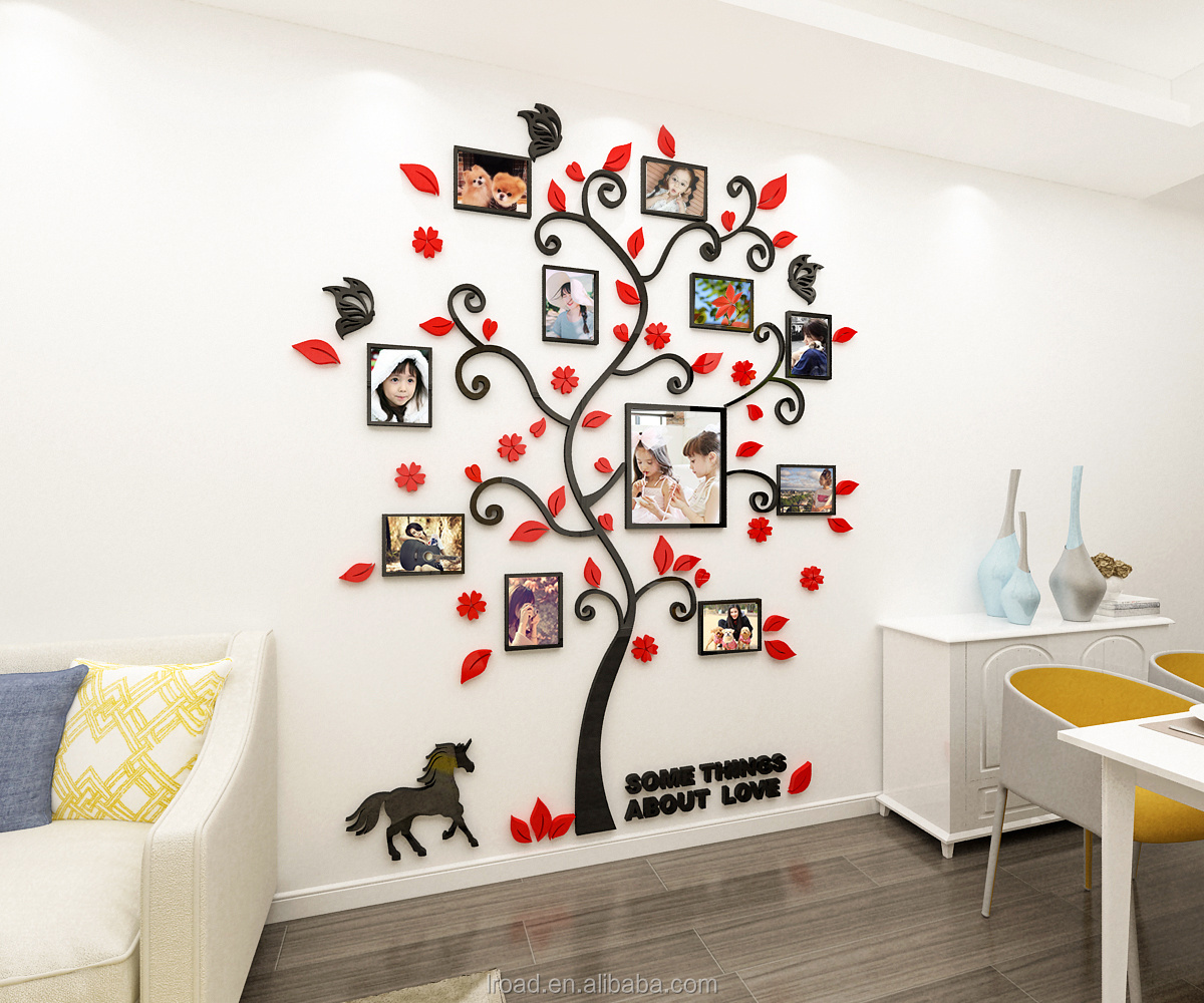 High quality direct factory family tree acrylic material wall stickers wall decals