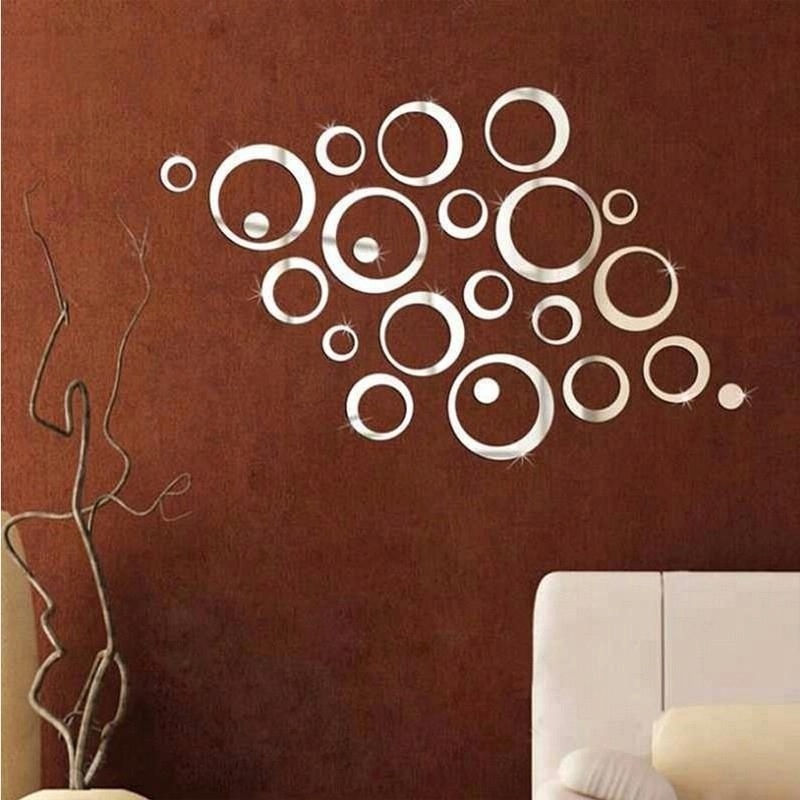 Decorative circle new acrylic ring 3D mirror Art Decal living room wall home decoration self-adhesive wall sticker