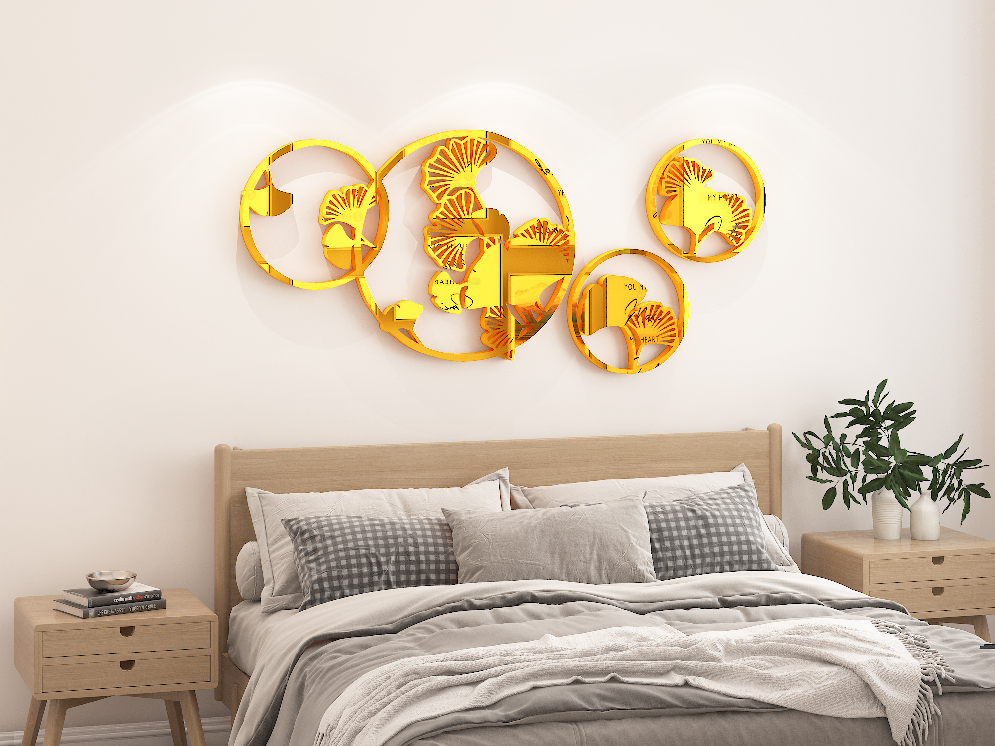 Ins style living room dining room bedroom room wall decoration sticker acrylic 3D mirror decoration sticker