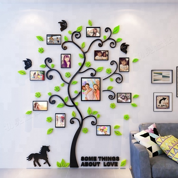 High quality direct factory family tree acrylic material wall stickers wall decals