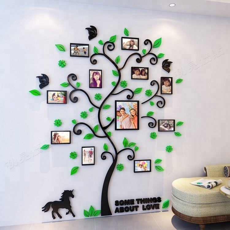 High quality direct factory family tree acrylic material wall stickers wall decals