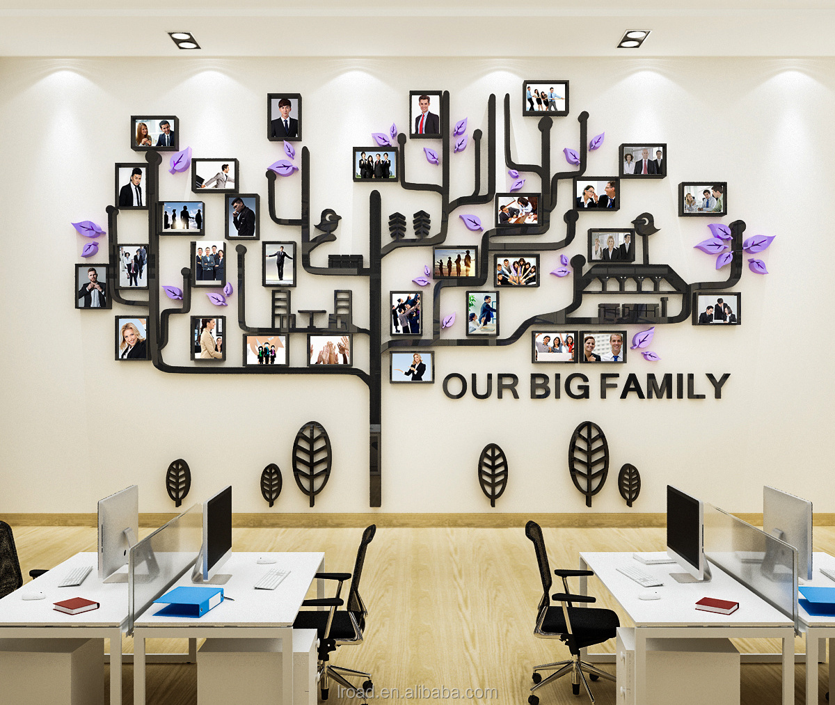 New design large family  tree art Photo frame decor 3D acrylic wall stickers