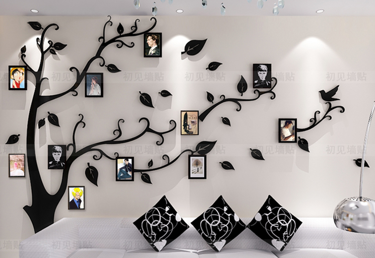 removable family tree photo frame wall decals