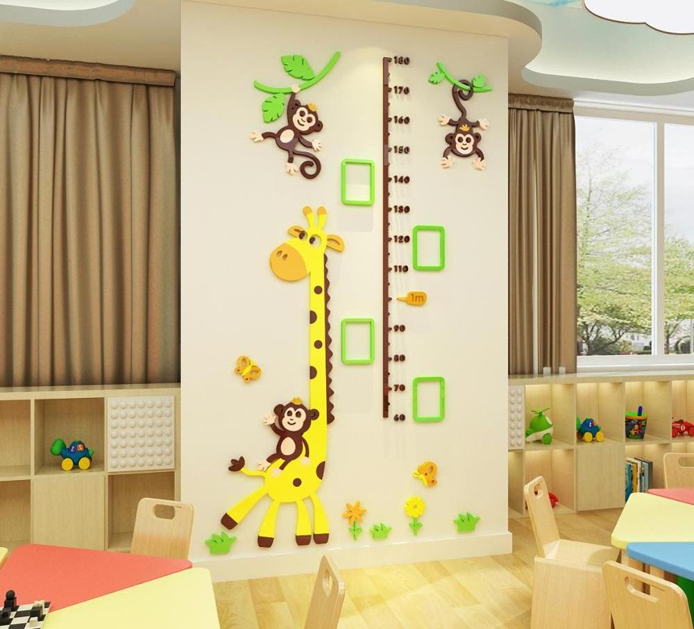 lovely 3D Wall Sticker height measuring for Baby Kids Room giraffe height measuring Wall Sticker