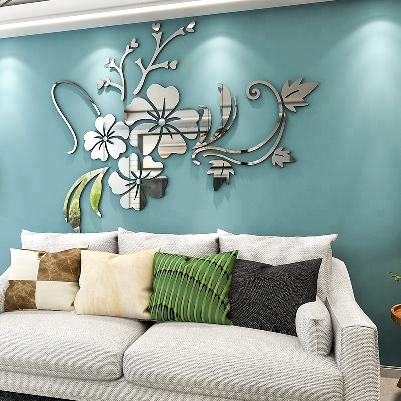 design Decorative removable 3D acrylic frame mirror wall stickers