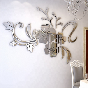 design Decorative removable 3D acrylic frame mirror wall stickers