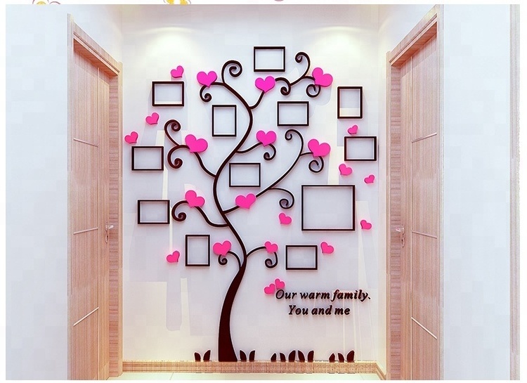 3D Photo Frame Family Tree Wall stickers decals for Living Room Bedroom Sofa Backdrop Tv Wall Background