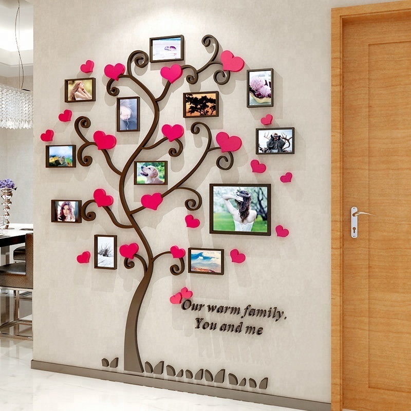 3D Photo Frame Family Tree Wall stickers decals for Living Room Bedroom Sofa Backdrop Tv Wall Background