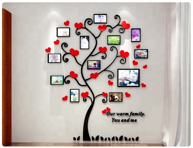 3D Photo Frame Family Tree Wall stickers decals for Living Room Bedroom Sofa Backdrop Tv Wall Background