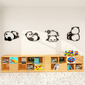 Lovely Panda Combination Wall Sticker 3D Acrylic Wall Sticker Kindergarten Children's Bedroom Home Decoration Wall Decal