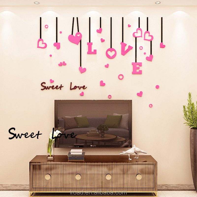 Sell romantic love wall stickers acrylic decorative stickers home decorative stickers